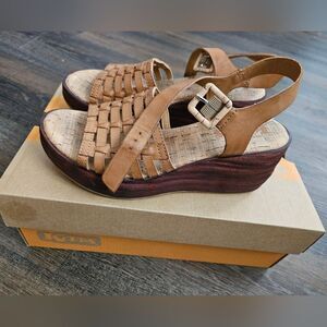Korks Sandals Women's Size 6M by Kork-ease Platform Tan Bohemian EUC